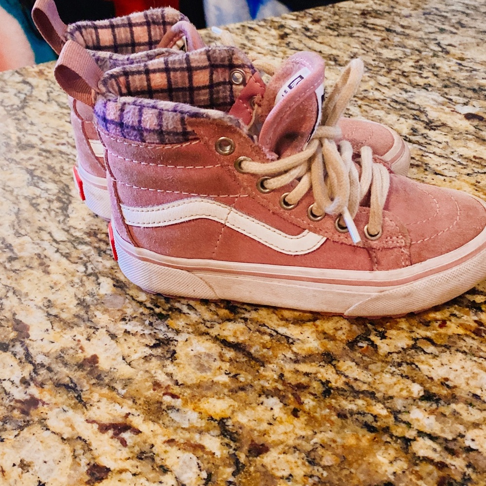 Vans Pink High-Top Sneakers with Suede Finish